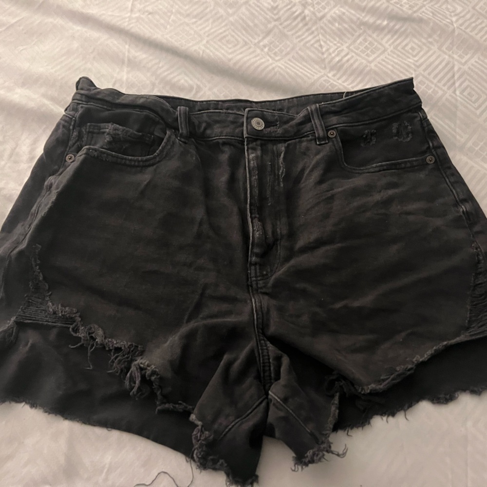 American Eagle Outfitters Black Distressed Jean Shorts